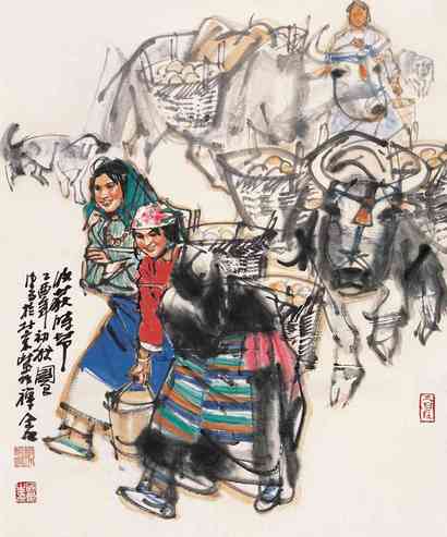 史国良 2005年作 收获时节 镜心